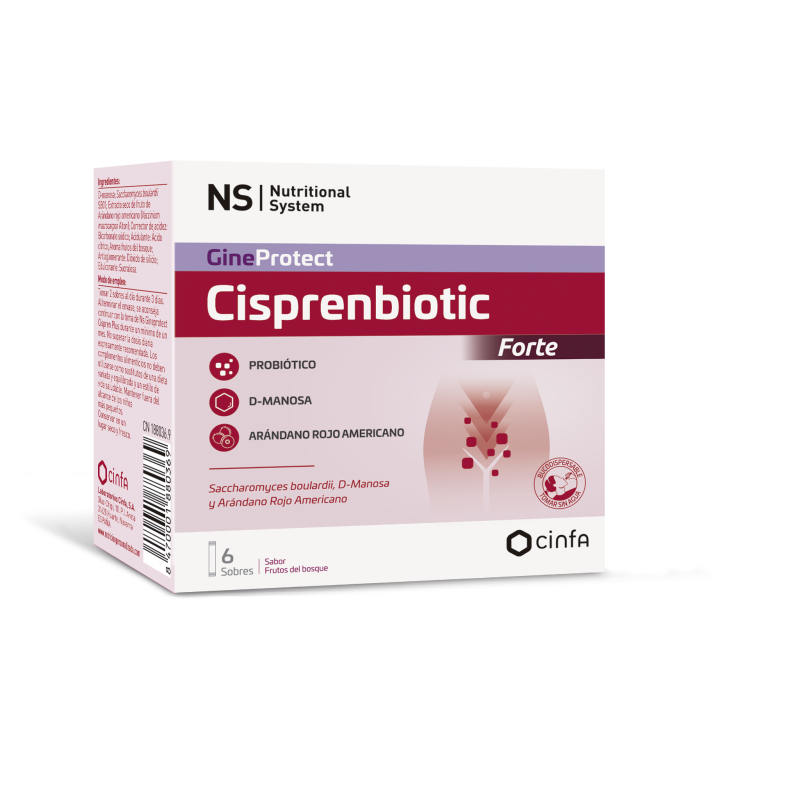 NS GINEPROTECT CISPRENBIOTIC FORTE 6 SOBRES 2,2 G SABOR FRUTOS DEL BOSQUE