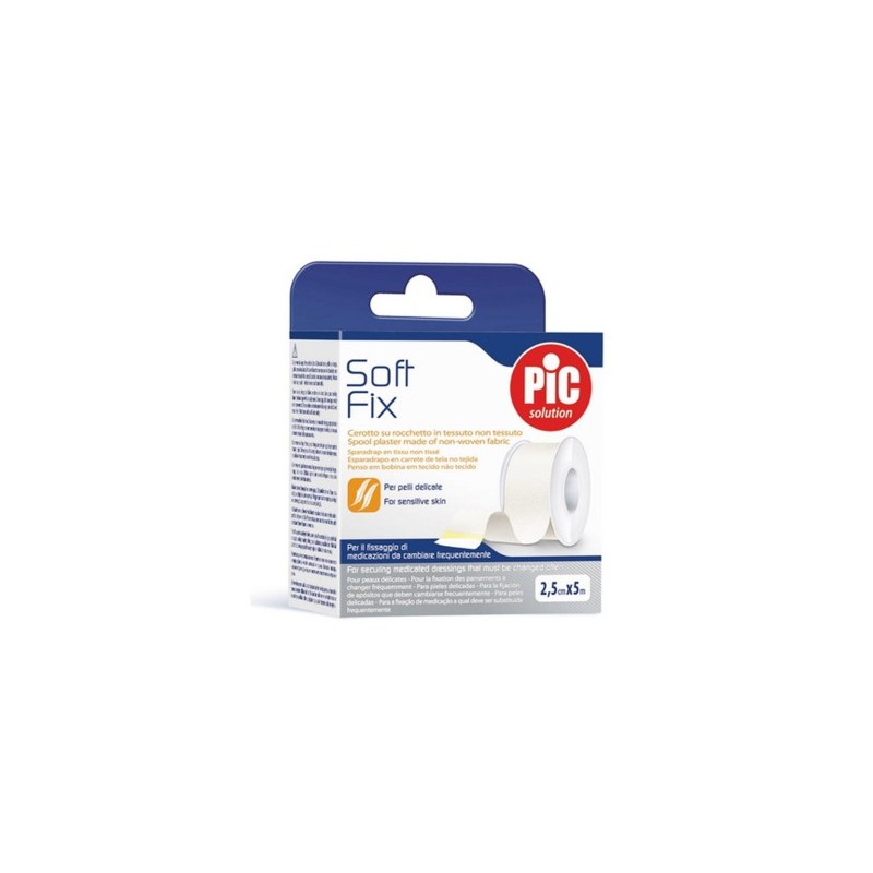 PIC ESPARADRAPO HIPOALERGICO SOFT TEJIDO SIN TEJER 5 M X 2,5 CM COLOR BLANCO
