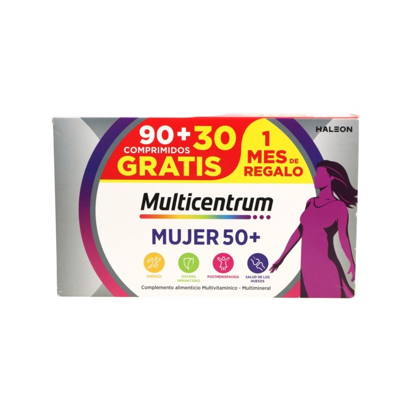 MULTICENTRUM MUJER 50+ 90 COMPRIMIDOS + 30 COMPRIMIDOS PACK PROMOCIONAL