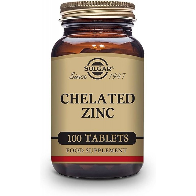 SOLGAR ZINC QUELADO 22 MG 100 TABLETAS