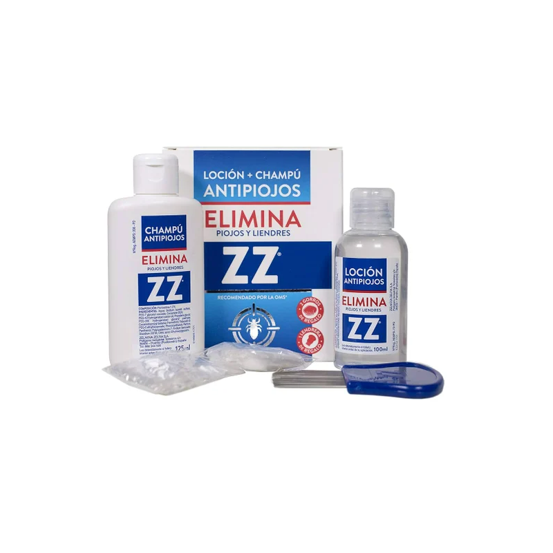 ZZ LOCION + CHAMPU ANTIPIOJOS 1 ENVASE 100 ML +125 ML